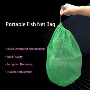Nylon Fishing Net Bag Fish Bag Green Mesh Bag  Fishing Supplies Fishing Accessories