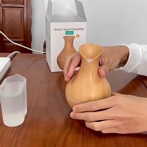 200ML Wood Grain Air Humidifier with Essential Oil Diffuser with USB Portable Atomizer Mute for Office Car household