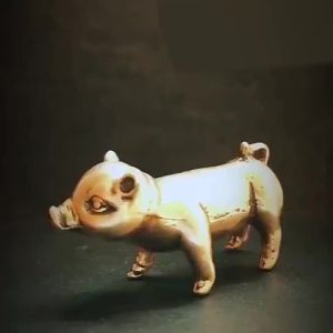 Brass Chinese Zodiac Pig Desktop Ornaments Creative Mini Bronze Pig Metal Pendants for Home Decor【SMQ】