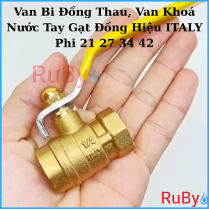 Van Bi Đồng Thau Tay Gạt Cao Cấp – Hiệu Italy – Phi 21 / 27 / 34 / 42 – TBVS RuBy Khóa Mở Nhanh – Bền Bỉ – Chuẩn Châu Âu