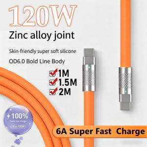 120W 10A Fast Charging Cable PD Type-C Liquid Silicone Cable 1/1.5/2M Cable C To C Super Quick Charging Cable For Xiaomi iPhone