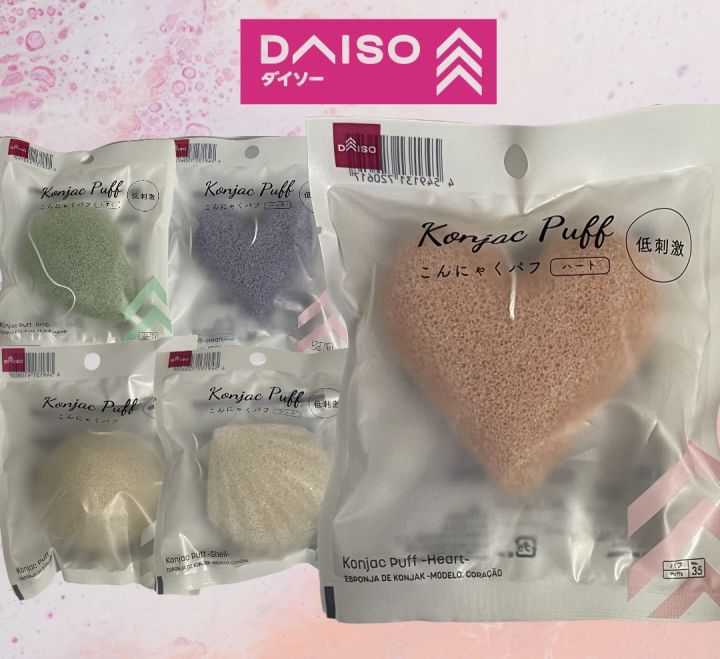 Daiso Konjac Puff Natural Facial Cleanser Sponge Japan Product
