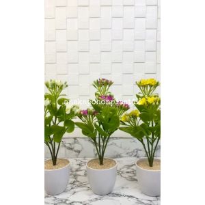 Pohon Artificial Bunga Calandiva X4 Variasi Warna Pot Melamine Dekorasi Meja Tamu Aesthetic