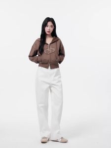 Korean Style Embroidered Loose Hoodie Long Sleeve Top
