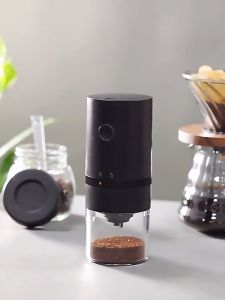 Portable Electric Ceramic Burr Coffee Grinder Rechargeable Black ( A Must-Have Accessory for Coffee Enthusiasts)