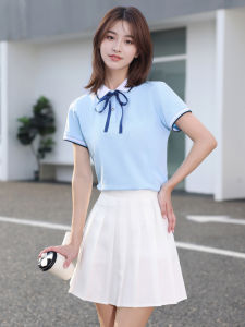 Summer New Style Short Sleeve POLO Shirt Set for Kindergarten Teachers Work Uniforms Training Institution Cotton Polyester Blend