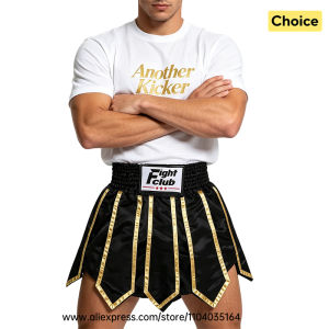 Muay Thai Boxing Shorts for Men Women Kids Gladiator Satin Fight Shorts Black Gold Kickboxing Shorts for MMA Sparring Training