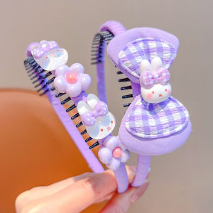 ENEN | Cartoon Bunny Shaped Lilac Full Cloth Teeth Non-Slip Hair Accessories