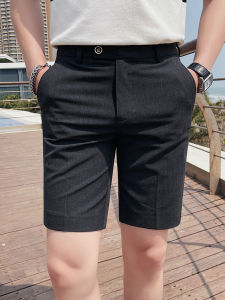 Business Casual Slim Fit Short Pants Mens Summer Thin Style Korean Version Fashionable Versatile Straight Leg mid Waist