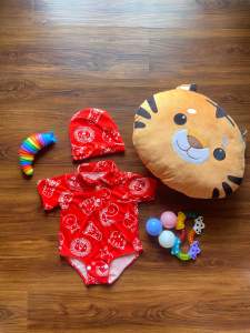 ONHAND Polo Onesie for Baby with Bonet