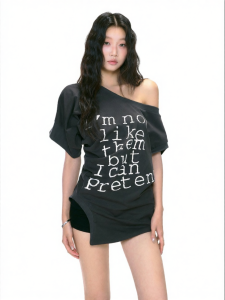 withmin | Áo Thun In Hình Dáng Ôm Một Vai