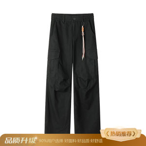 Retro Military Green Work Pants Mens Style Autumn American Multi-Pocket Logging Leg Lengthening Wide Leg Casual Trousers