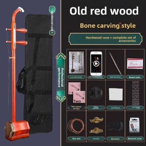 Professional Erhu Instrument for Adults And Beginners Black Ebony Wood Red Elm Wood Hexagonal Shape Musical Instrument from Jiangsu
