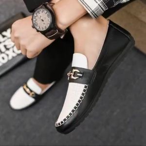 Leather Loafers Shoes For Men Breathable Mens Business Shoes Korean Non-slip Casual Shoes Men Fashion Slip On Shoes