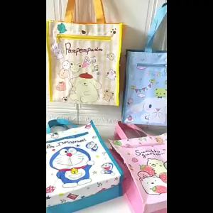 YILQQPER กระเป๋าใส่เอกสารแบบพกพาลายการ์ตูนน่ารัก ทนต่อการเปียกปน สำหรับนักเรียน กระเป๋าใส่เอกสาร A4 สำหรับใส่เอกสารหลักฐาน วัสดุ Oxford Cloth