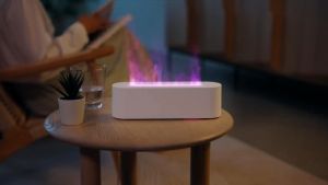 A3 Simulation Seven-color Flame Aromatherapy Machine Air Humidifier USB Desktop Simulation Phototherapy Purifier With Remote Control