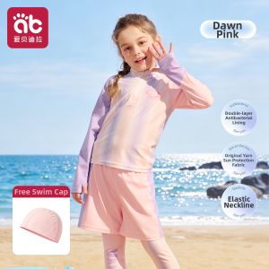 AIBEIDILA | Childrens Cool Fast Drying Sun Protection Separated Long Sleeve Long Pants Swimsuit