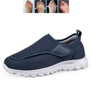 YCAMEL Diabetic Shoes Men Edema Shoes Wide Toe Adjustable Closure Non Slip Lightweight Walking Shoes for Elderly Swollen Feet Indoor/Outdoor