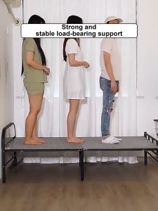 Folding Bed Portable Bed Single Bed Frame Foldable Bed Sturdy Bed Heavy Duty Metal Bed for 1-2 People Office Nap Simple Bed for Dormitory Rooms Space Saver Lunch Break Sleeping