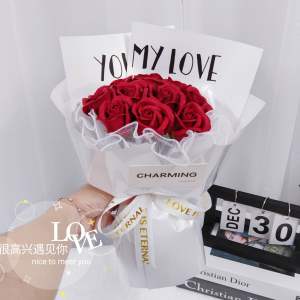 Ins 11 stalks lovely small bouquet round shape soap flower bouquet Happy Valentines Days / Anniversary Proposal Elegant small bouquet INS11朵圆形可爱香皂花小花束