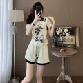 Cotton Traditional Chinese Style Fashion Two-Piece Set. 