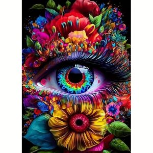 Paint By Numbers Kit for Adults children,Beginner To Advanced Number Oil Paintin Home Decor DIY Art Flowers Eye