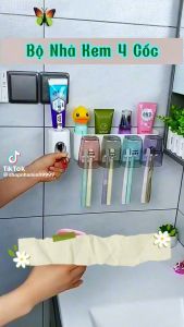Kệ để bàn chải kem đánh răng 3 cốc 4 cốc