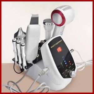 5 In 1 Portable Ultrasound Diamond Microdermabrasion Machine Hot & Cold Hammer Face Scrubber Skin Care Tools Ultrasonic Scrubber