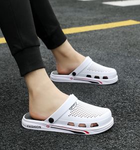 Mens Slip-On Sandals Soft Bottom Wear-Resistant Casual Daily Summer Shoes Comfortable Lightweight PVC Outerwear