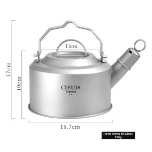 CIEUIS | Ấm Pha Trà Titan Dùng Ngoài Trời và Du Lịch Tiện Lợi khi Sử Dụng trên Lửa Trại