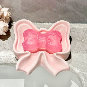 Hộp Đựng Xà Phòng Gốm Sứ Hình Thắt Nút Bướm Phòng Tắm Không Tích Nước Để Bàn Rửa Tay Giá Để Đồ Xà Phòng