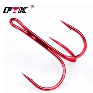 Lưỡi Câu Cá Ba Ngạnh FTK Red Barbed Thép Carbon Cao Cấp Dùng Cho Câu Cá Trên Hồ.