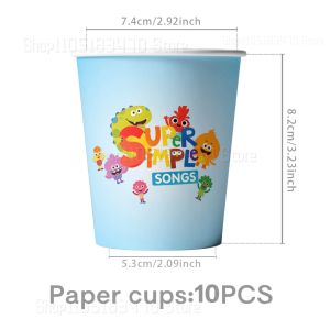 Beast Kingdom | Super Simple Songs Birthday Party  Decoration CartoonTableware Set Paper Plate Cup Tablecloth Christmas Outdoor Wedding Supplies