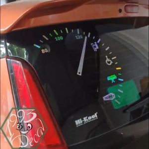 Decal tem định hình Bảng Điều Khiển Đồng Hồ Tốc Độ Dán Xe Hơi Nhắc Nhở An Toàn Dán Kính Sau ô tô Vui Vẻ Cá Tính