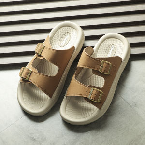 Designer Line Anti-Slip Soft Bottom Mens Slip-On Summer Sandals Casual Flat Heel Daily Wear Synthetic Leather Outerwear