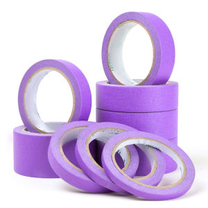 20/50M 1Roll Masking Tapes Purple 12mm-30mm Hand Tear Adhesive Paper for Car Beauty Spray Wall Painting Easy Removal Paint Tape