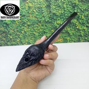 Once cangklong kayu kelor hitam ukir pak tua