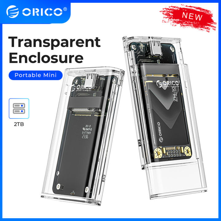 Orico Mini Msata Ssd Enclosure Transparent Type C To Type C Gbps High Speed Hdd Case For Laptop