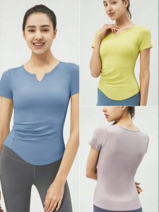 Barefeel Fitted V-neck Sport Tshirt with Built-in Bra