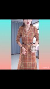 Dress Wanita Premium Suede Orange Midi Fashion Belt Lembut Adem Dres Pakaian Perempuan Outfit Busui