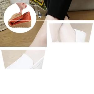 Spring Autumn Women Leather Wedge Nurse Shoe Adult Soft-soled Round-toe Flats Lady Mid-heel Casual Leather Shoes Everyday Casual