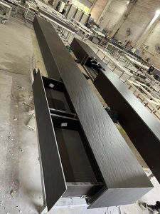 Modern Minimalist Italian Style Rock Board TV Cabinet Black Long Strip Living Room Floor Platform Home Use Low Cabinet