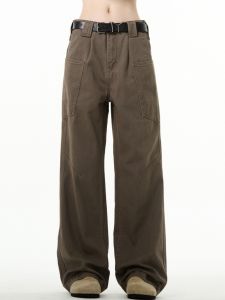 New Vintage American Style Mens Workwear Jeans Casual Straight Leg Loose Fit All Season Popular Straight Cut Trousers