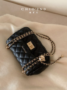 Elegant Black Diamond Quilted Bag Chain Shoulder Crossbody Bag