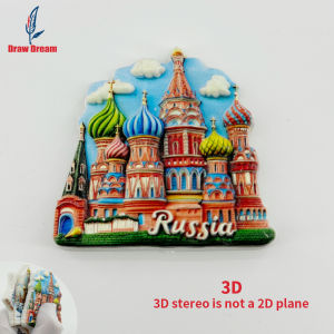 1Pc Russian Creative 3D Refrigerator Magnet World Travel Souvenir Collection Travel Commemorative Decorative Sticker Suitable for Home and Office Decoration Personalized Exclusive Travel Souvenir Magnetic Refrigerator Magnet Home Decoration Kitch...