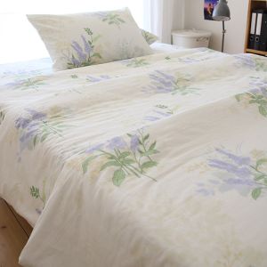 Lavender Thickened Pure Cotton Bed Sheet Single Student Dormitory Bed Cover Plant Floral Pattern Active Printing Technique
