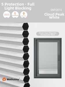 Magnetic Aluminum Venetian Blind Hollow Single Glass Inset Honeycomb Curtain