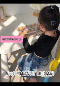 Color Classification Number Maze Game For Toddler Magnetic Board Beads Counting Toddler Puzzle Board