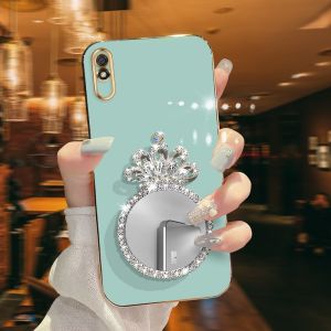 Hontinga Casing Case For OPPO Reno 2F Reno 2Z 2 OPPO Reno3 4G Reno 3 Pro 5G 4G Case With Mirror Fashion Solid Color Luxury Chrome Soft TPU Square Phone Case Full Cover Camera Protection Casing Anti Gores Rubber Case