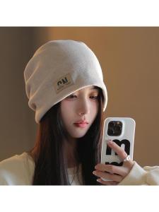 Warm Knitted Mens Hat Winter Spring New Style Woolen Cap Head Cover Knit Hat Trendy Mens Overhead Hat round Top No Brim